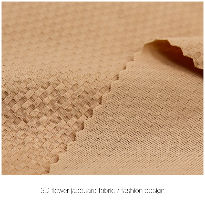 High stretch nylon spandex 3D flower jacquard fabric